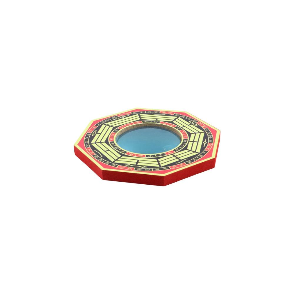Edelstahl Spiegeloberfläche Bagua Feng Shui Spiegel Glücks Bagua Holzspiegel Geschäft Heimdekoration
