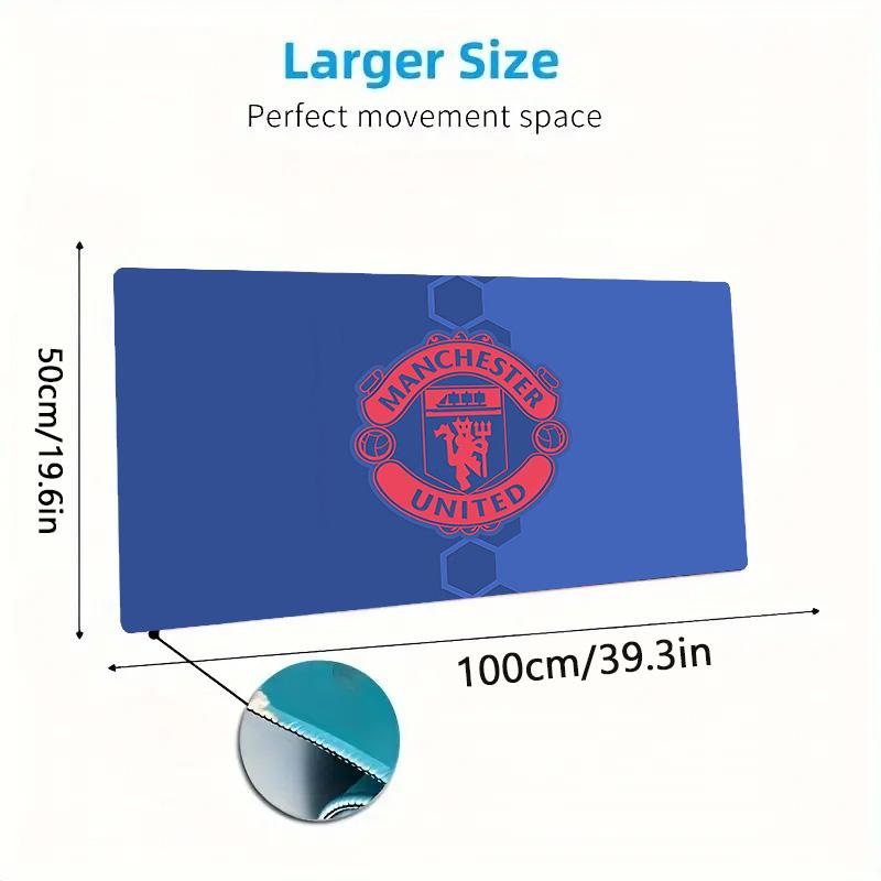 Man United2 Print Cushion Non-slip Laptop Tablet Big Mousepad XXL Mat Mini PC Playmat With Lock Edge