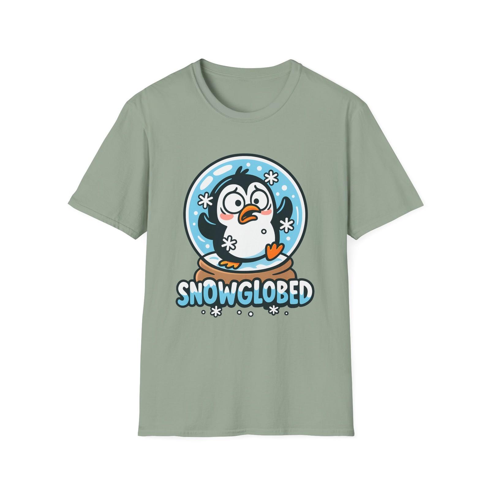 Unisex Softstyle T-Shirt Mens Womens Tees Top Cartoon Penguin Snow Globe Funny Winter Pun S