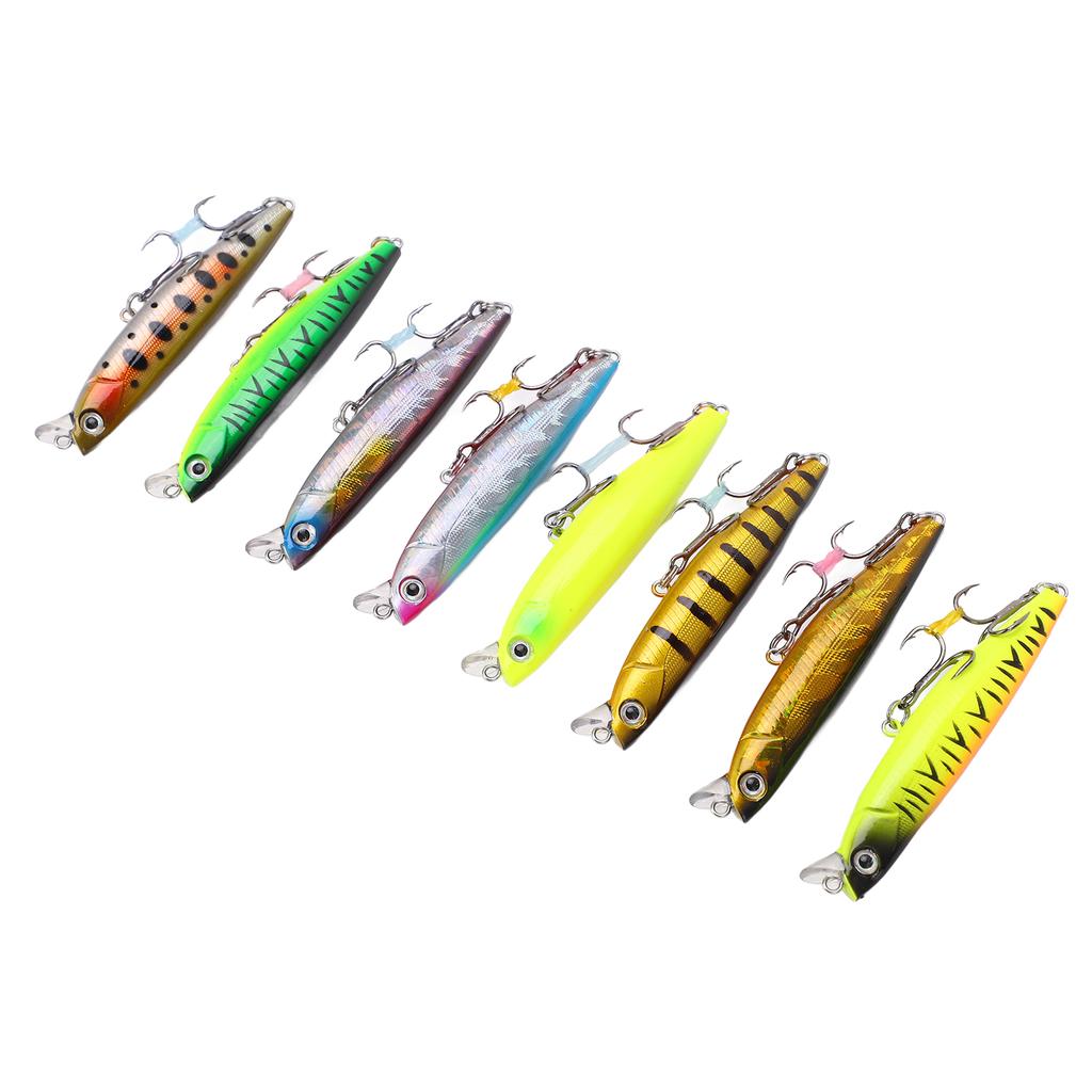 8pcs 8cm 14g Minnow Fishing Lures Sinking Hard Baits Set Super Long Cast VIB Lures for Bass Trout Perch