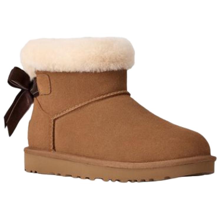 UGG Klassische Bailey Lammfell Warme Vielseitige Lässige Schneestiefel Damenstiefel Kastanie 1178790-CHE