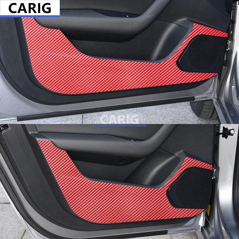 For PEUGEOT 508 19-22 Door Anti-kick Sticker Modified Carbon Fiber Pattern Interior Car Film Accessories Modification