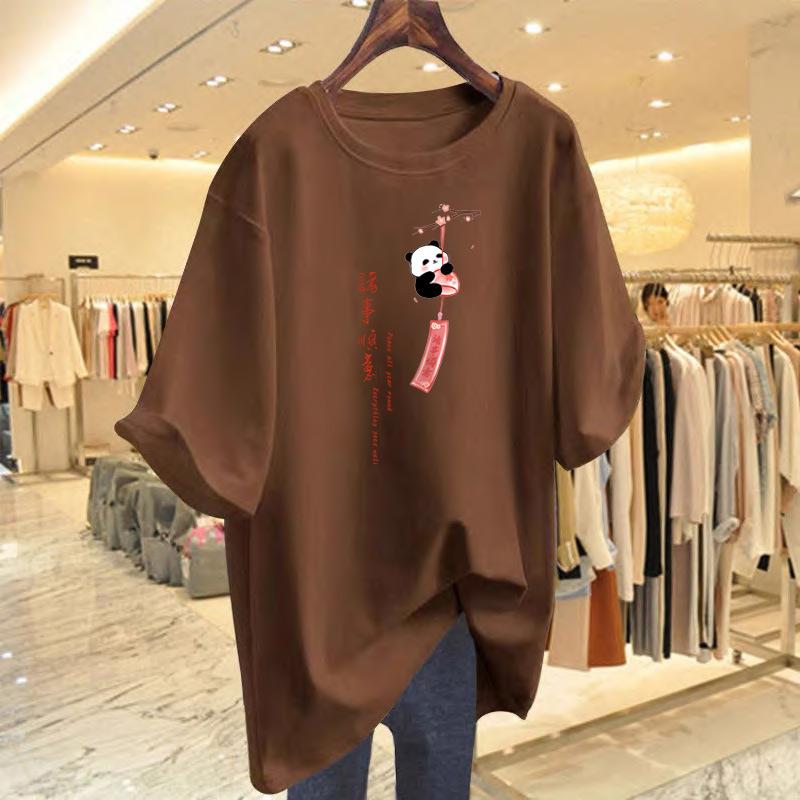 

2025 new summer pure cotton simple short-sleeved T-shirt women s unique niche design top trend XXXL