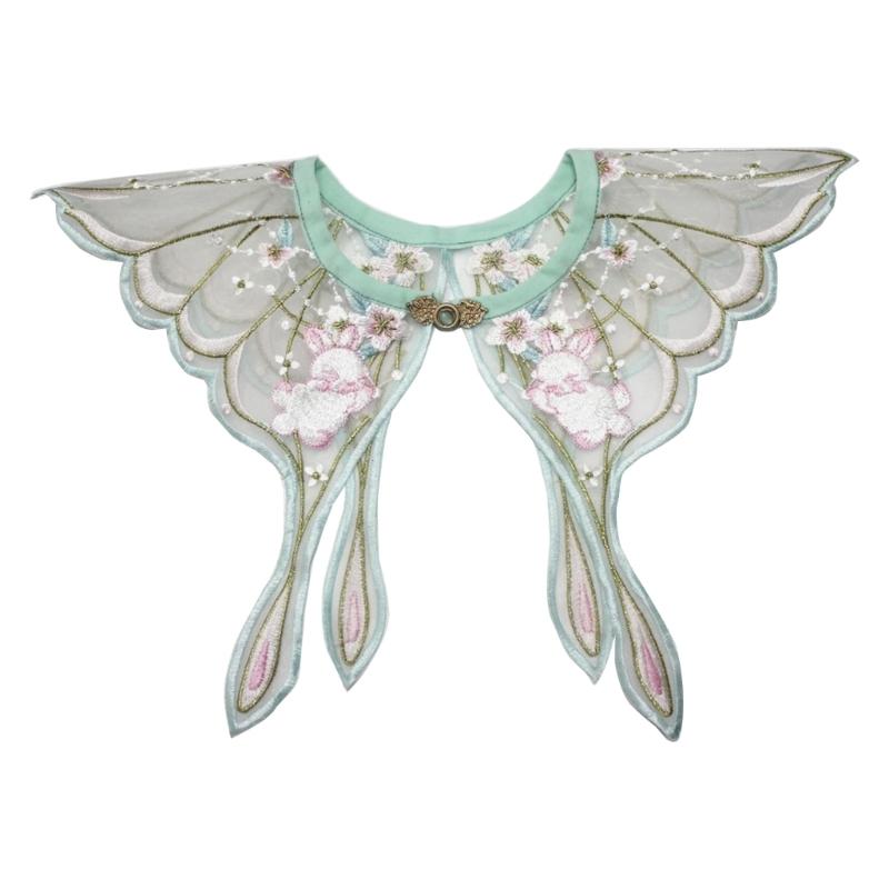 

Кружевной цветочный воротник Китайский ханьфу Детский Девочка Ложный воротник Съемный для ребенка Нежный вышитый воротник Цветочный узор DXAA