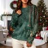 Women's Casual Christmas Print Long Sleeve Neck Sweatshirt