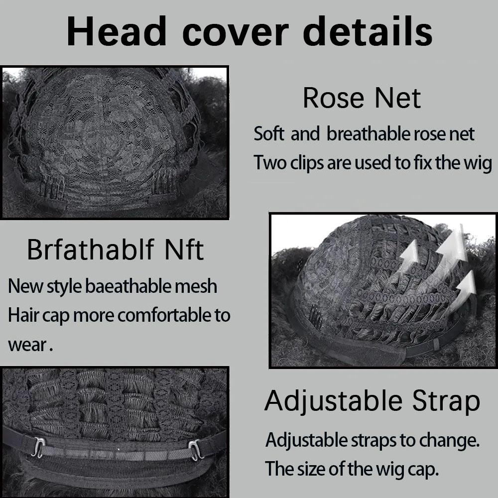 MISS WIG Synthetic Short Curly Wig African Curlys Large Roll Wig Daily Cosplay High Temperature Fiber Wig For Women Wear