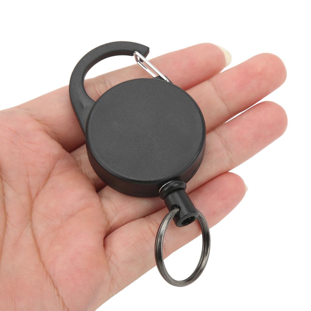 2 Pcs Retractable Key Holder High Rebound Stainless Steel Wire Anti Lost Retractable Badge Reel Keychain