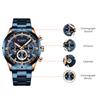 CURREN Herrenuhr Blaues Zifferblatt Edelstahlarmband Datum Herren Business Wasserdicht Herren Armbanduhren