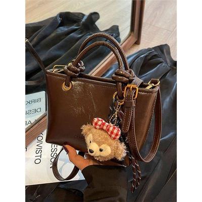 2024 Retro Bruine Crossbody Emmer Tas voor Dames - Stijlvol & Veelzijdig Herfst/Winter Accessoire