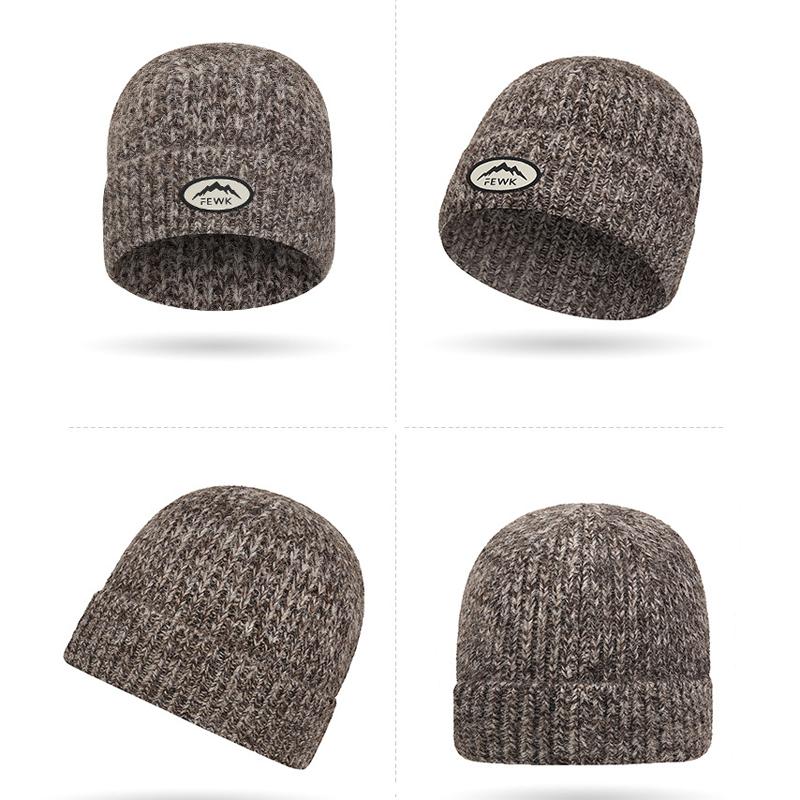 Winter Warm Women Knitted Cap Men Peak Wool Hat