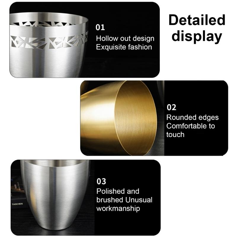 Ice Storage Buckets Stainless Steel Beach Parties Accessories Stainless Steel Texture Suitable for Indoor Celebration