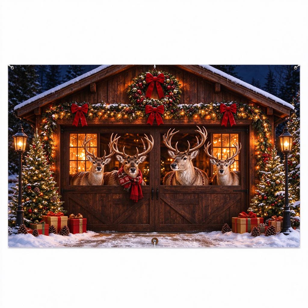 Christmas Door Cover, 189 84 Inch Holiday with and Design