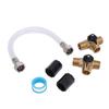 RV Water Heater Bypass Kit 12 Inch Reinforced Hose 1 2 NPT Brass Tee Valves Pipe Fittings and Sealing Tape Set