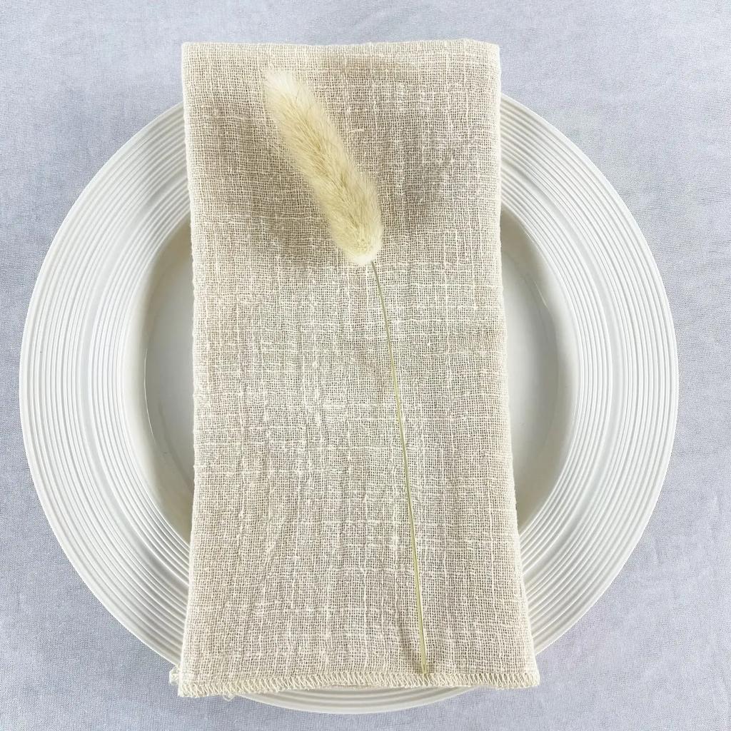 10PCS Decoration Mariage Gauze Crepe Cloth Napkins Pure Cotton Fabric Wedding Decor Everyday Use Dinner Tea Towel Table Village