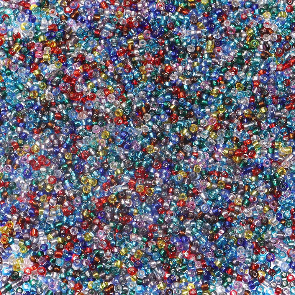 

Прозрачные цветные стеклянные бусины-бисер с серебристой сердцевиной 2 мм для изготовления ювелирных изделий своими руками 2mm Dia, 0.6mm Hole, 50g/Pack