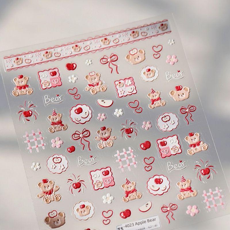 

Qiji Apple Bear Three-Dimensional Relief Nail Sticker Waterproof Nail Sticker Decorative Decals Ornament 4023 TS-4023 (stereo)