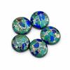 Azurite Malachite Round Cabochons, Flat Back Stones for Jewelry Making, AAA+ Multicolor Gemstones