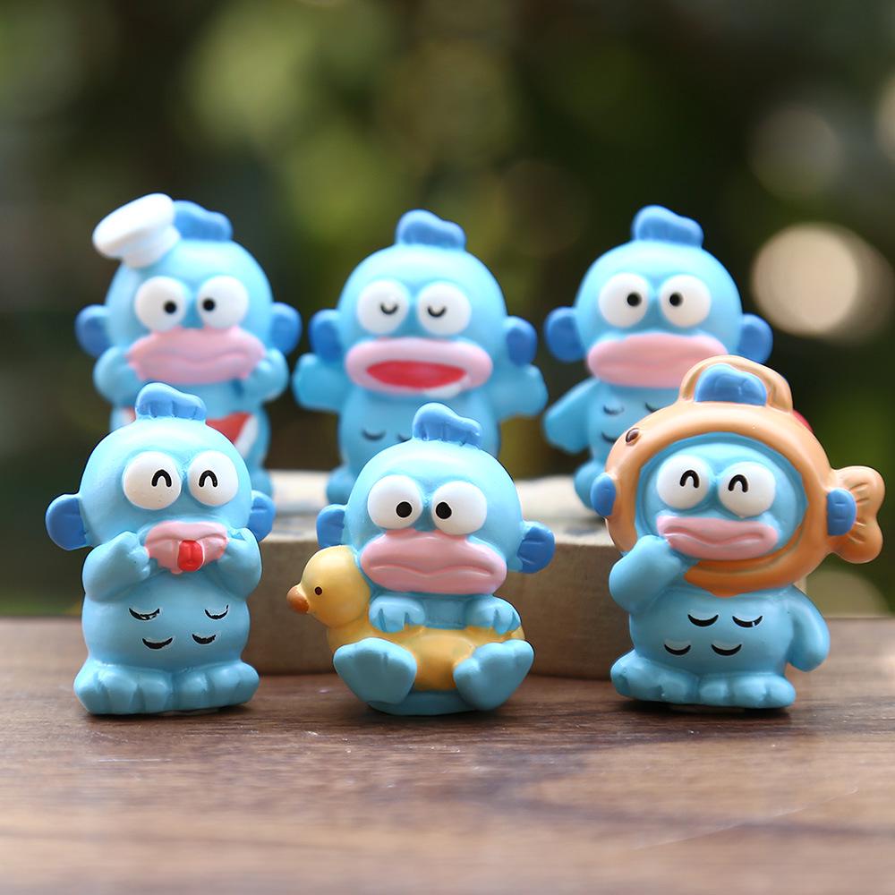 Modna brzydka ryba anime figurka z żywicy: Kreatywny Ozdobny Prezent na Biurko - Mikro-Krajobraz