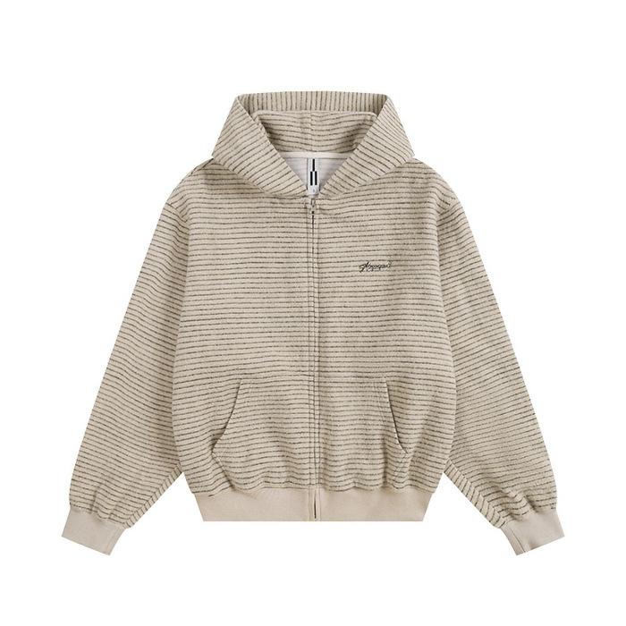 Spot Autumn Stripe Hooded Sweater Jacket Women s 2025 New Design Casual Loose American Cardigan #2238 S