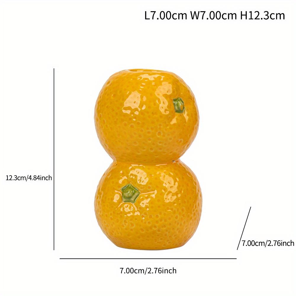 

Elegant Fruit Shaped Ceramic Candle Holder, Modern Minimalist Twisted Base Tabletop Decor, Textured Finish for Christmas, Weddings, Home Accents Orange