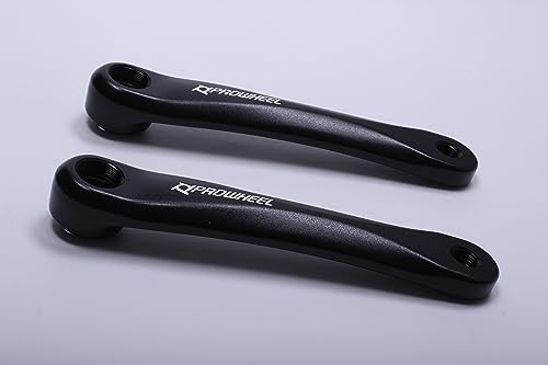 Prowheel Bike Crank Arms, 1 Pair with Square Holes, 152mm/160mm/165mm/170mm/175mm, Alloy 6061 Black, for Electric Bikes and Bicycles