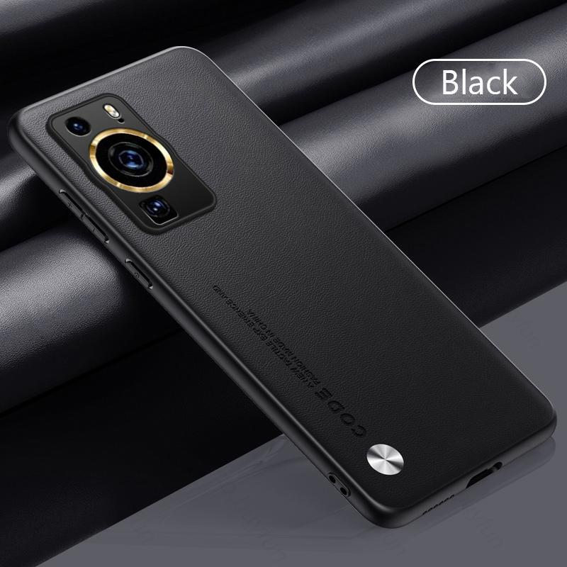 Hauwei P60 Pro 4G Case Premium Plain Leather Phone Cases For Huawei P60 P 60 Pro 4G MNA-LX9 6.67" Anti-Knock Protect Shell Cover
