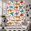 Wall Hanging Tapestry With Custom Name & Text, Mr. Men & Little Miss Decorative Tapestry For Bedroom