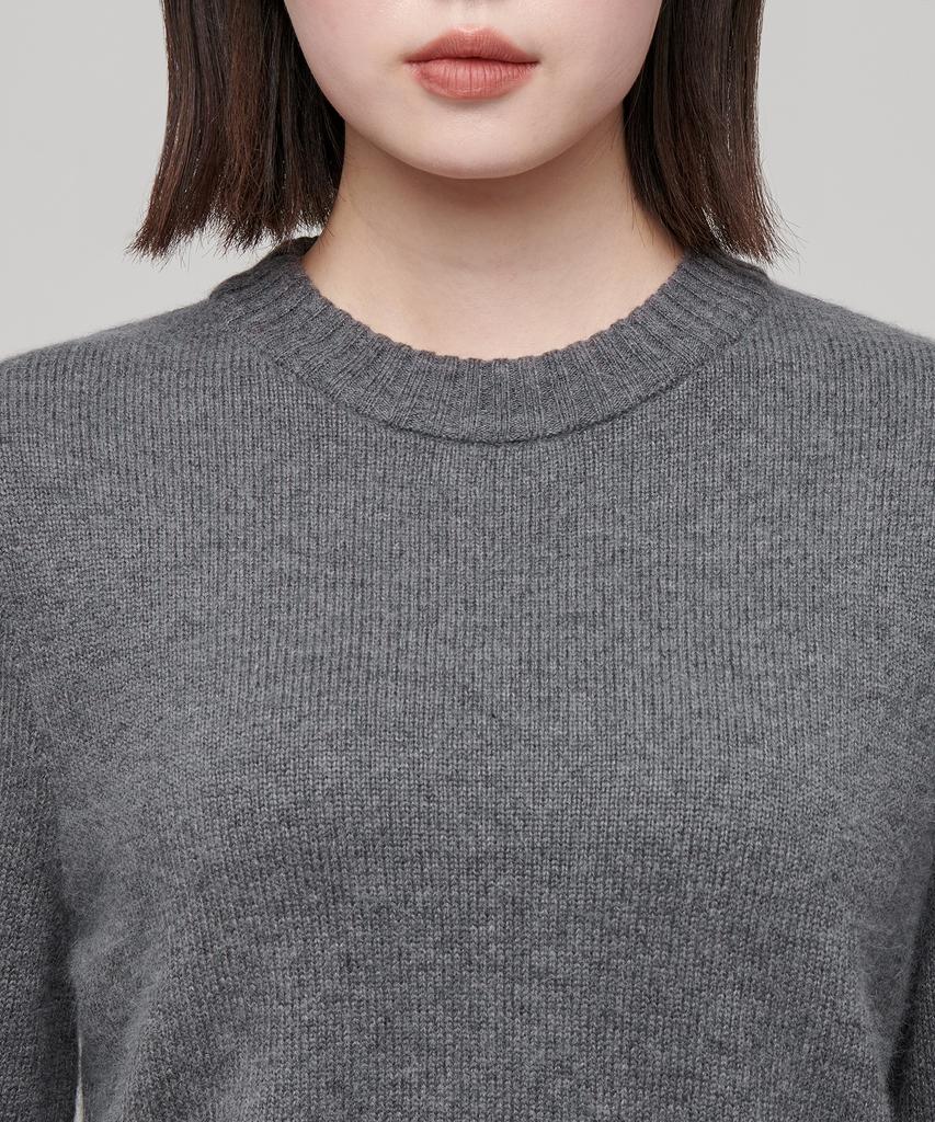 MUSINSA STANDARD WOMAN Women'S Angora Blend Crew Neck Knit [Medium Grey]