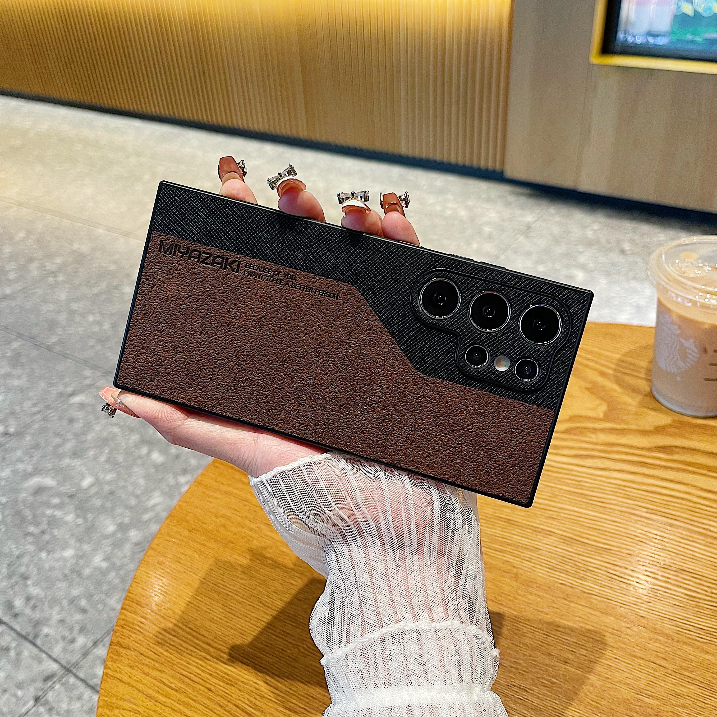 

Роскошный двухцветный чехол для телефона Samsung Galaxy S24 S23 S22 S21 Ultra S23 S24 Plus с кожаным противоударным узором и тонкой задней крышкой For Galaxy S24