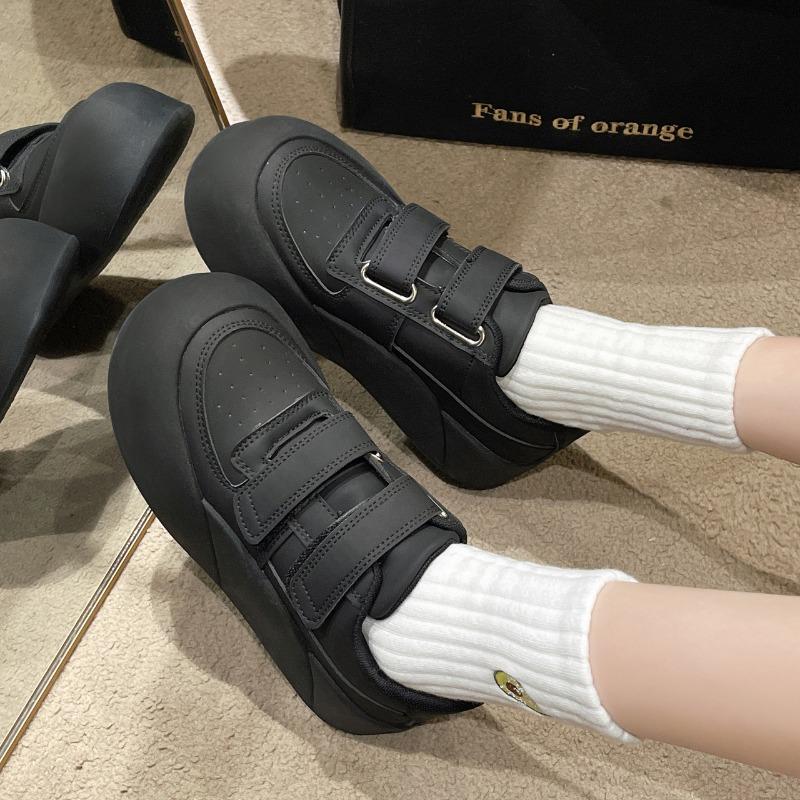 Shoes Autumn All-Match Casual Female Sneakers Round Toe Clogs Platform Flats Shallow Mouth Fall New Small Creepers Dress H