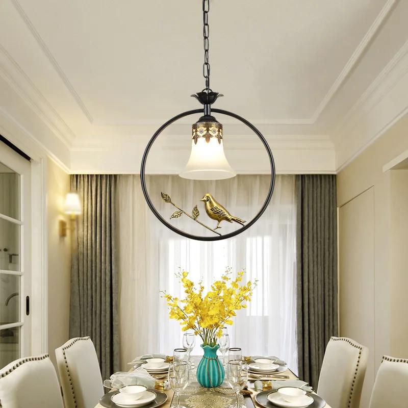 Vintage Loft Pendant Lights Creative Bird Lamp Dining Room Decoration Light Fixtures Living Room Home Indoor LED Pendant Luster