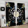 Bohemian Butterfly Moon Floral Curtains Vintage Mandala Flower Leaves Plants Gothic Window Drapes Living Room Bed Darkening Polyester Great Decor