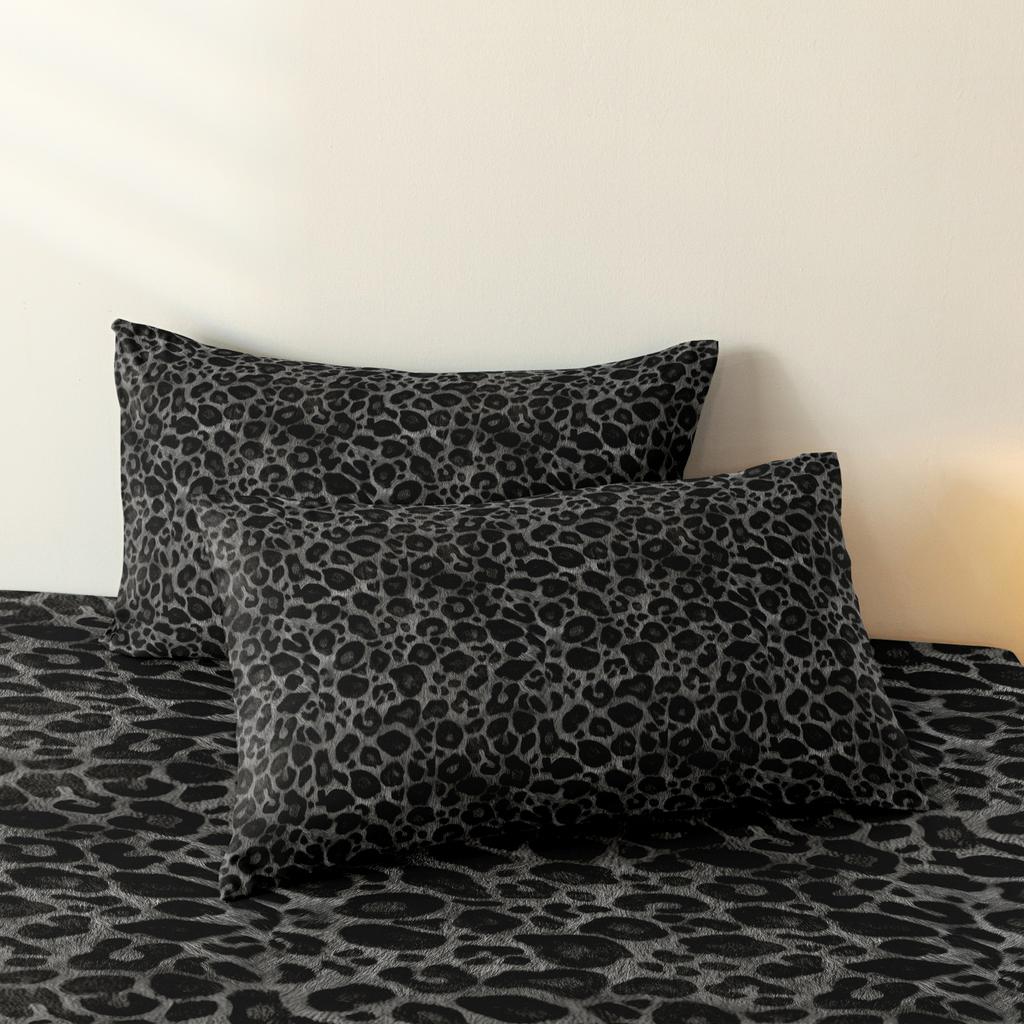 3pcs Dark Leopard Print Classic Fashion Duvet Cover Set,All Seasons Home Dormitory HD Print Trendy Luxury High-End Bedding