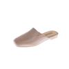 Yuzhihao Women's Fashion Closed-Toe Summer Flat Heel Half Slippers, Solid Color, Outdoor Wear