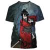 Japanese Geisha 3d Printed T-shirt For Men Harajuku Short Sleeves O-neck Tee Shirts Ethnic Style Street Casual Oversized Tees