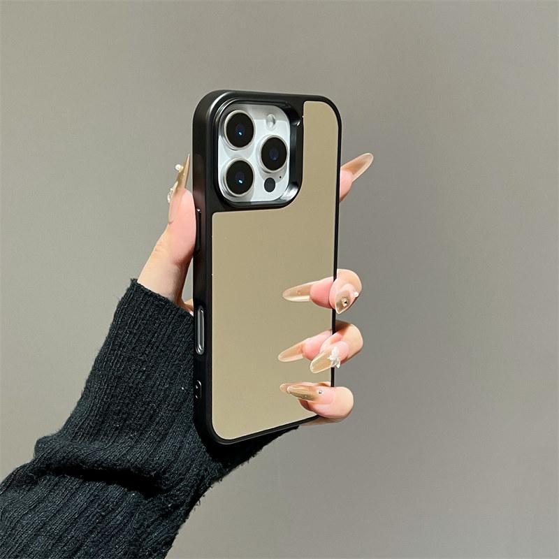 

Роскошный зеркальный чехол для iPhone 16 Pro 15 13 12 Pro Max 11 Акриловый ПК жесткий чехол для защиты от падений iPhone 16 Pro чёрный