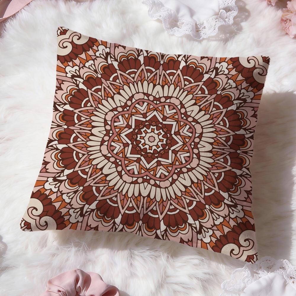 Boho Mandala Floral Pattern Cushion Cover Premium Comfort Reversible Pillow Cove -Two In One Design for Any Room & Car Interior
