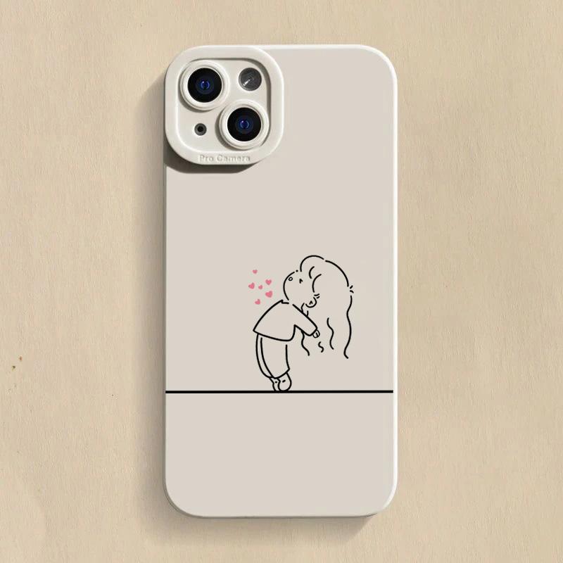 Cute Matching Couple Silicone Pattern Phone Case For Xiaomi Redmi 13C 14C Redmi Note 14 13 12 11 Pro Plus 5G 12S 11S Soft Cover