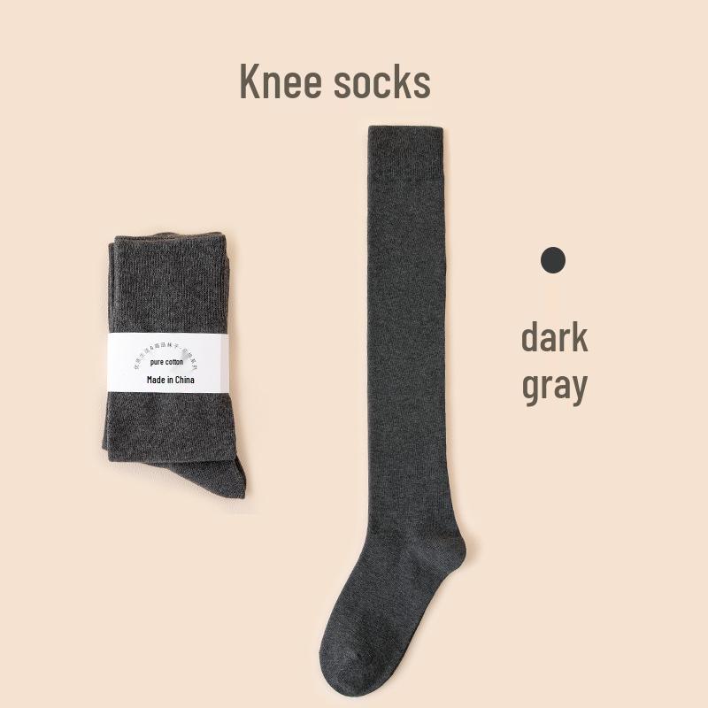 Women's Premium Cotton Mid-Calf & Thigh-High Socks: Versatile for All Seasons, Black