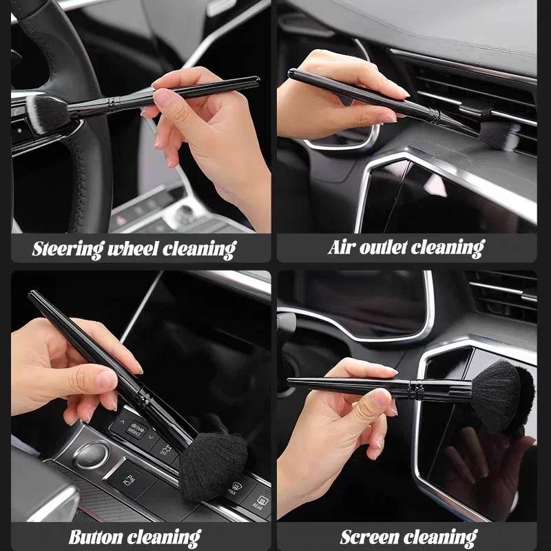 Car Detailing Brush Ultra-Soft Auto Interior Detail Brushes Car Dash Duster Brushes with Synthetic Bristles Car Cleaning Tools