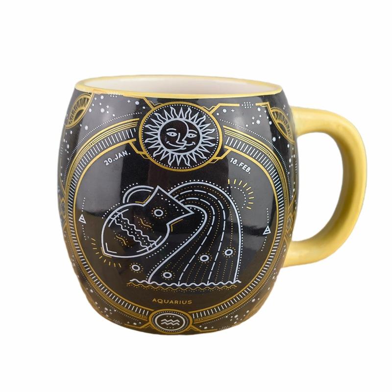 Ceramic Potbelly Cup, Twelve Zodiac Signs, Children's Mug, Trendy Fashion Cup, Coffee Cup for Men and Women, Couple