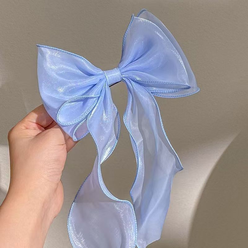 Large Hair Bow Clip with Long Tails Elegant Bows for Women Girls Hair Accessories