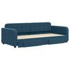 2 In 1 Pull Out Daybed with Drawers Blue 90 X 200 Cm Velvet