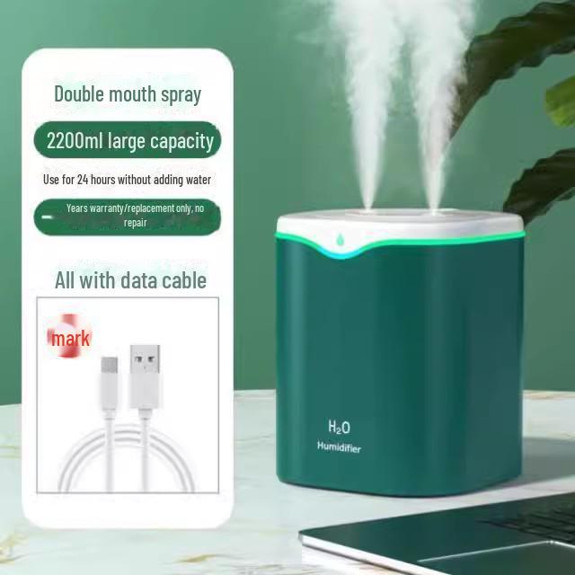 Dual Spray Air Humidifier for Bedroom & Desktop - Large Mist Volume with Aromatherapy Function