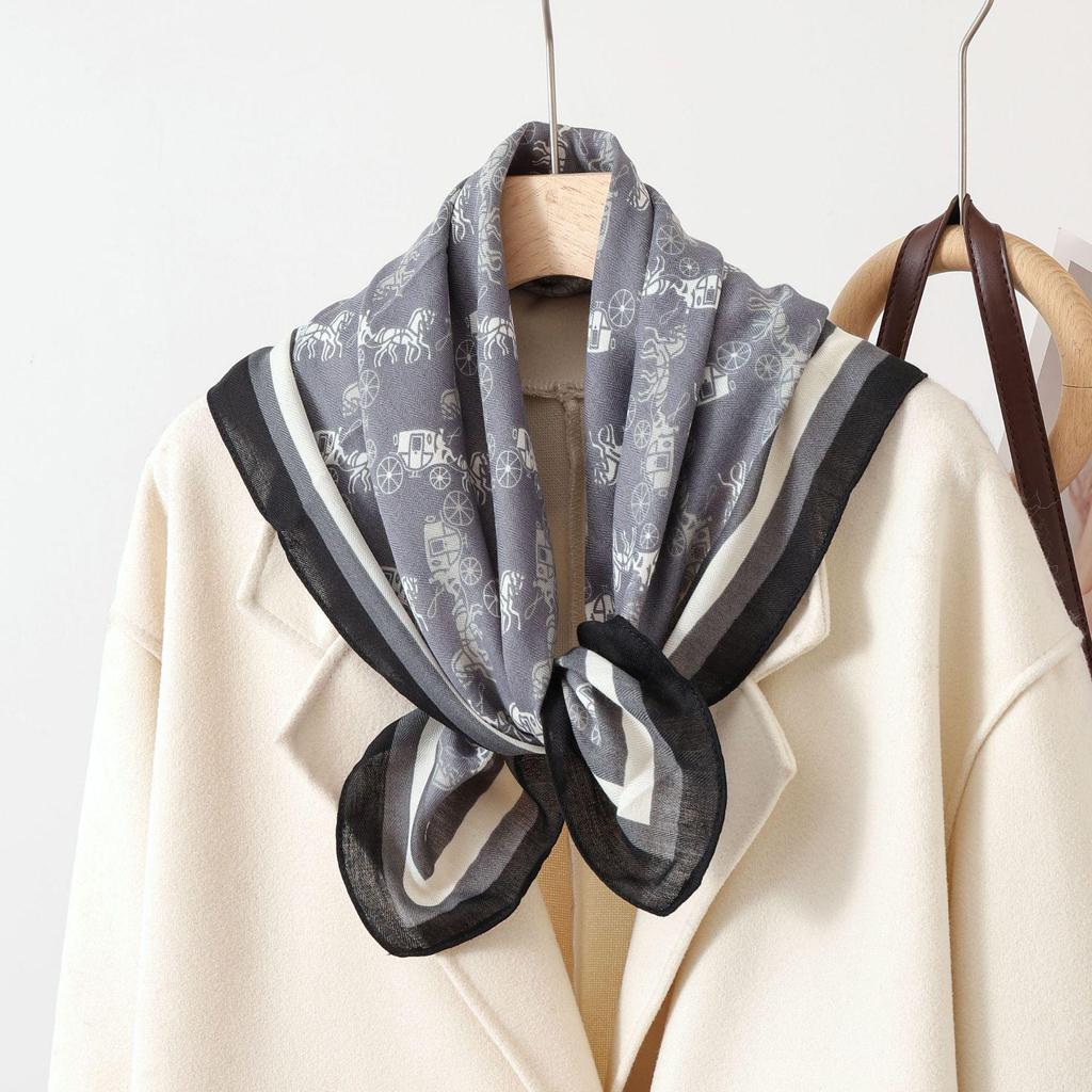 Paisley Patchwork Cotton & Linen Square Scarf for Women - Silk Neck Tie for Shirts, Suits & Waist - Spring/Summer Fashion Accessory