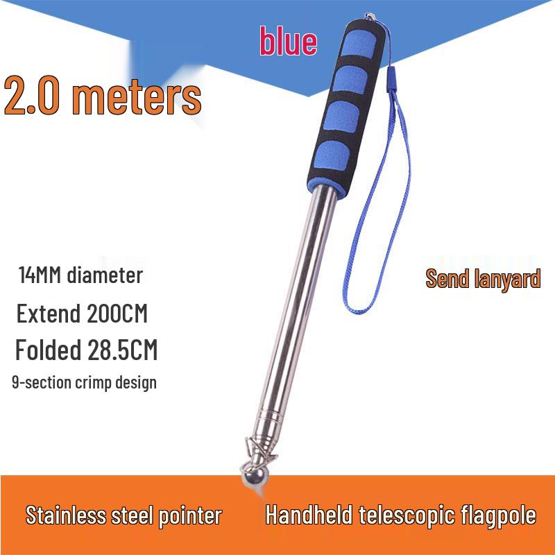 

Телескопический флагшток из нержавеющей стали - Доступен в размерах 1,2 м, 1,6 м и 2 м для экскурсоводов Variety