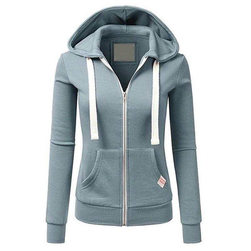 Women's Personalized Casual Sports Zipper Hooded Cardigan