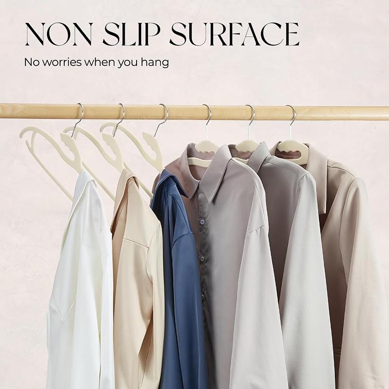 Velvet Hangers 5/10/15 Pack Beige,Non Slip Felt Coats and Suit Organizer for Closet,Lightweight Thin Space Saving Dress Hanger