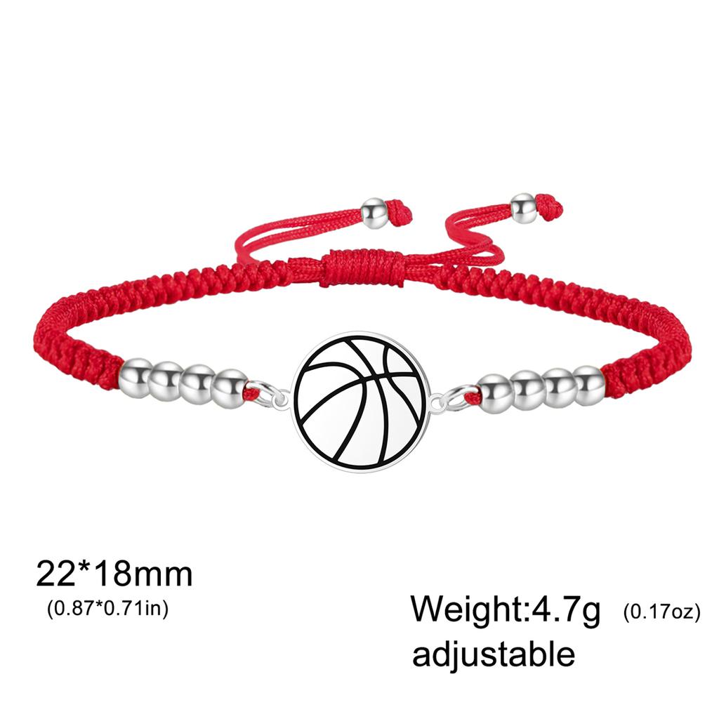 EUEAVAN Basketball Volleyball Baseball Rugby Bracelet Stainless Steel Fashion Geometric Bracelet for Women Men Jewelry Gifts