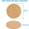 12Pcs 3-5mm Cork Coaster for Drink Non-Slip Cork Coaster Natural Round Wooden Cup Mat Heat Resistant Reusable Tea Coffee Coaster
